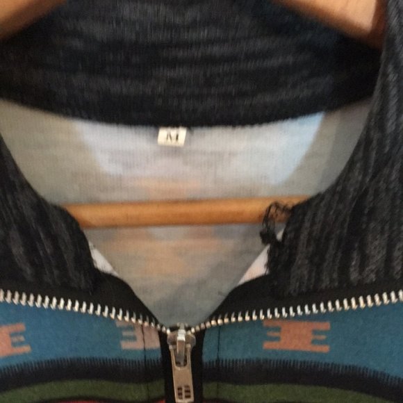 Women Casual Fall Long Sleeve 1/4 Zip Aztec Floral Print Pullover Sweatshirt Top - Picture 3 of 4